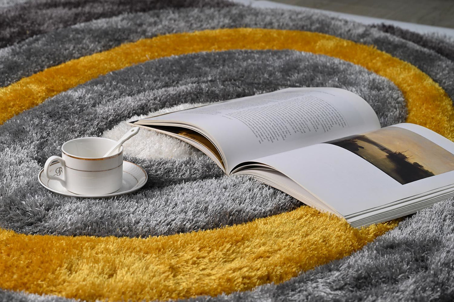 rona gray 3d shag rug