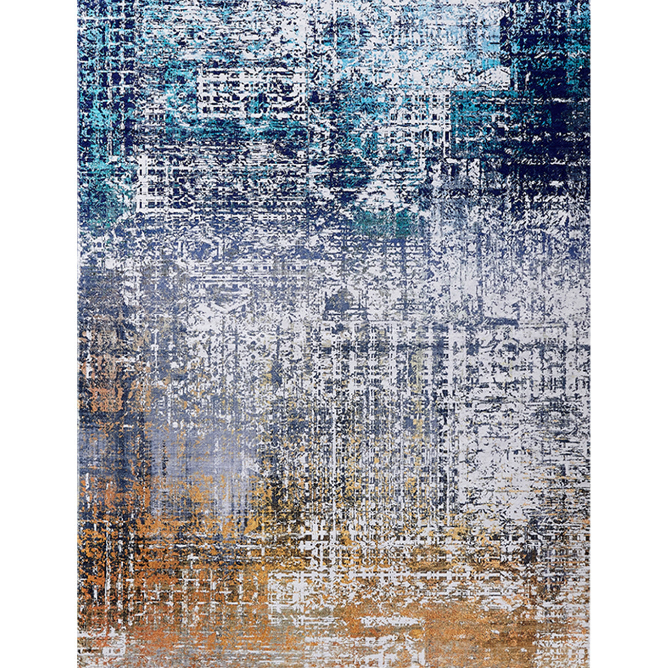 zara collection abstract design turquoise gray rust machine washable super soft area rug