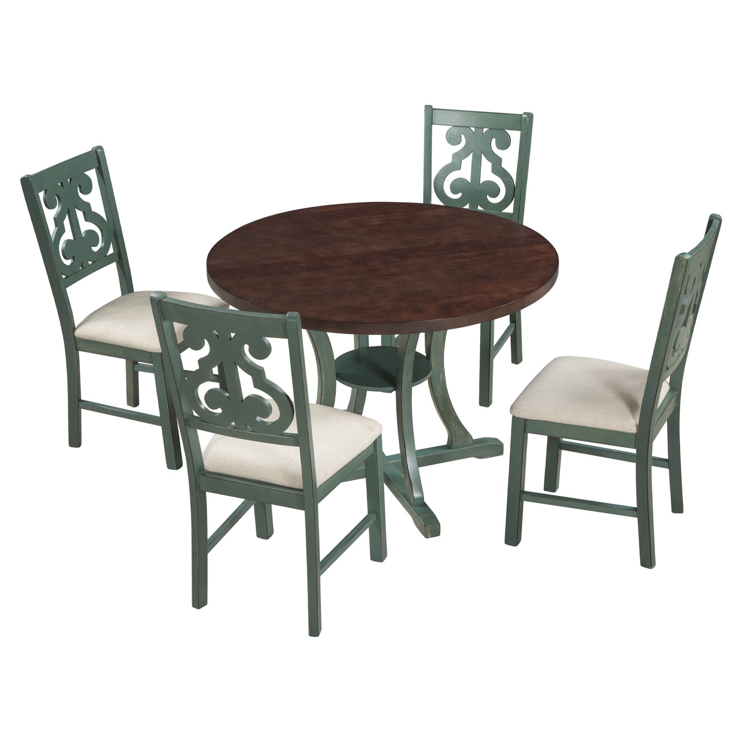 5-piece round dining table set