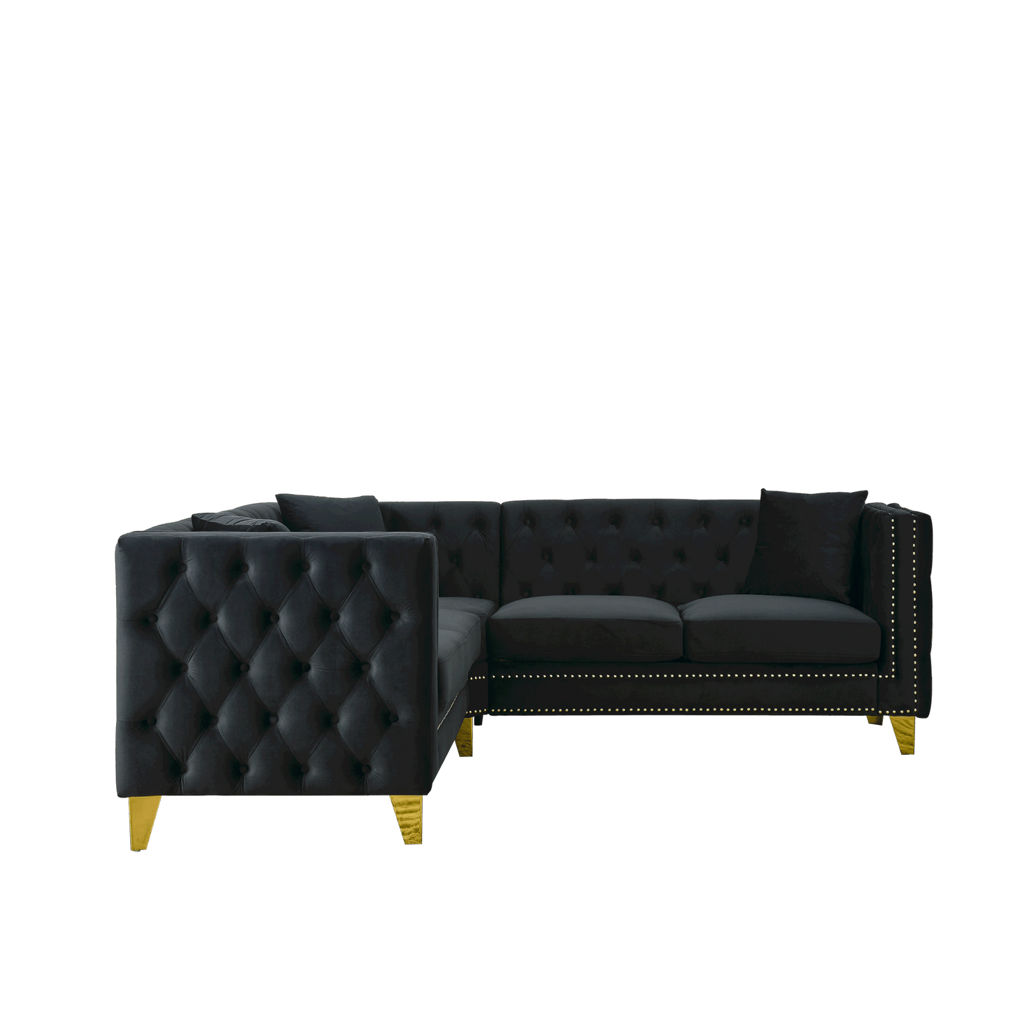 zara velvet 5-seater corner sofas