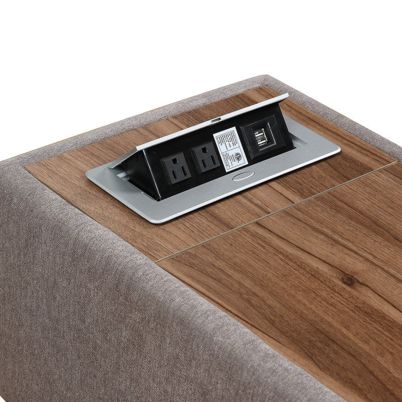 madison 7pc modular sectional sofa chaise with usb storage console table