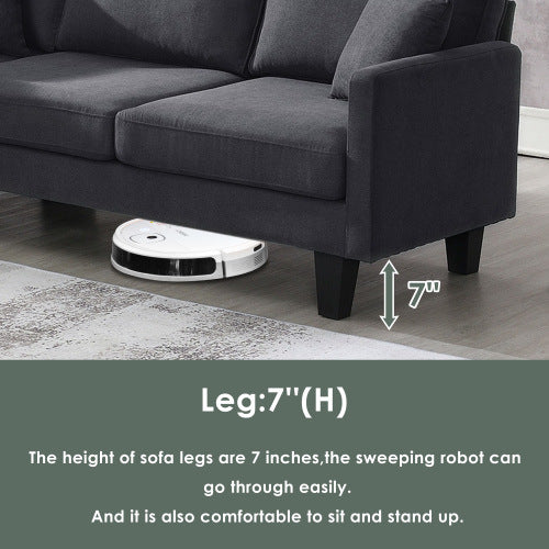 terry 5-seat couch set with chaise with 3 pillows