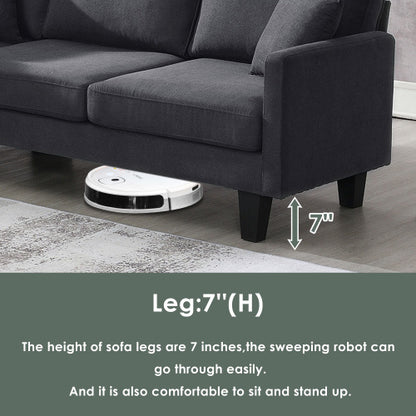 Terry 5-Seat Couch Set with Chaise with 3 Pillows