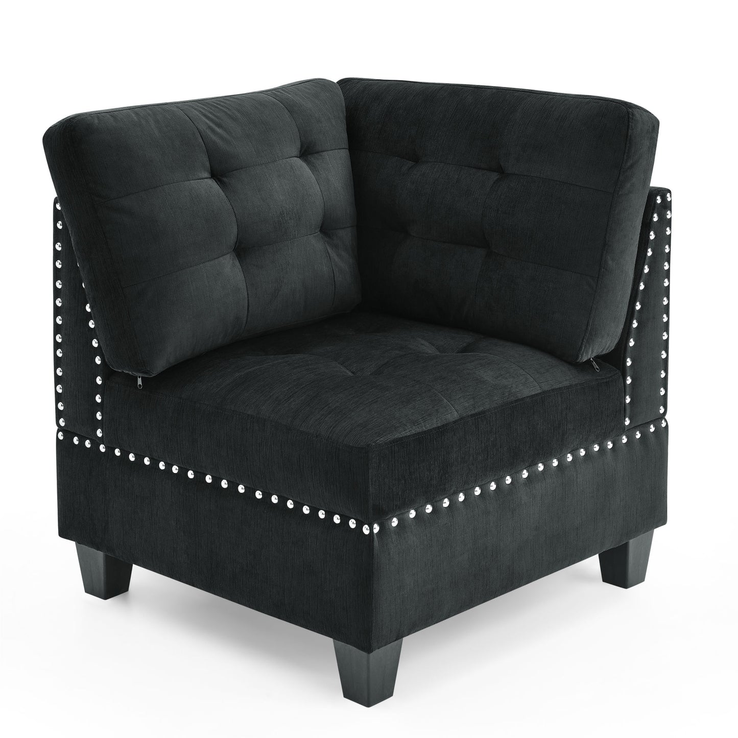 joe u shape modular sectional sofa, black velvet