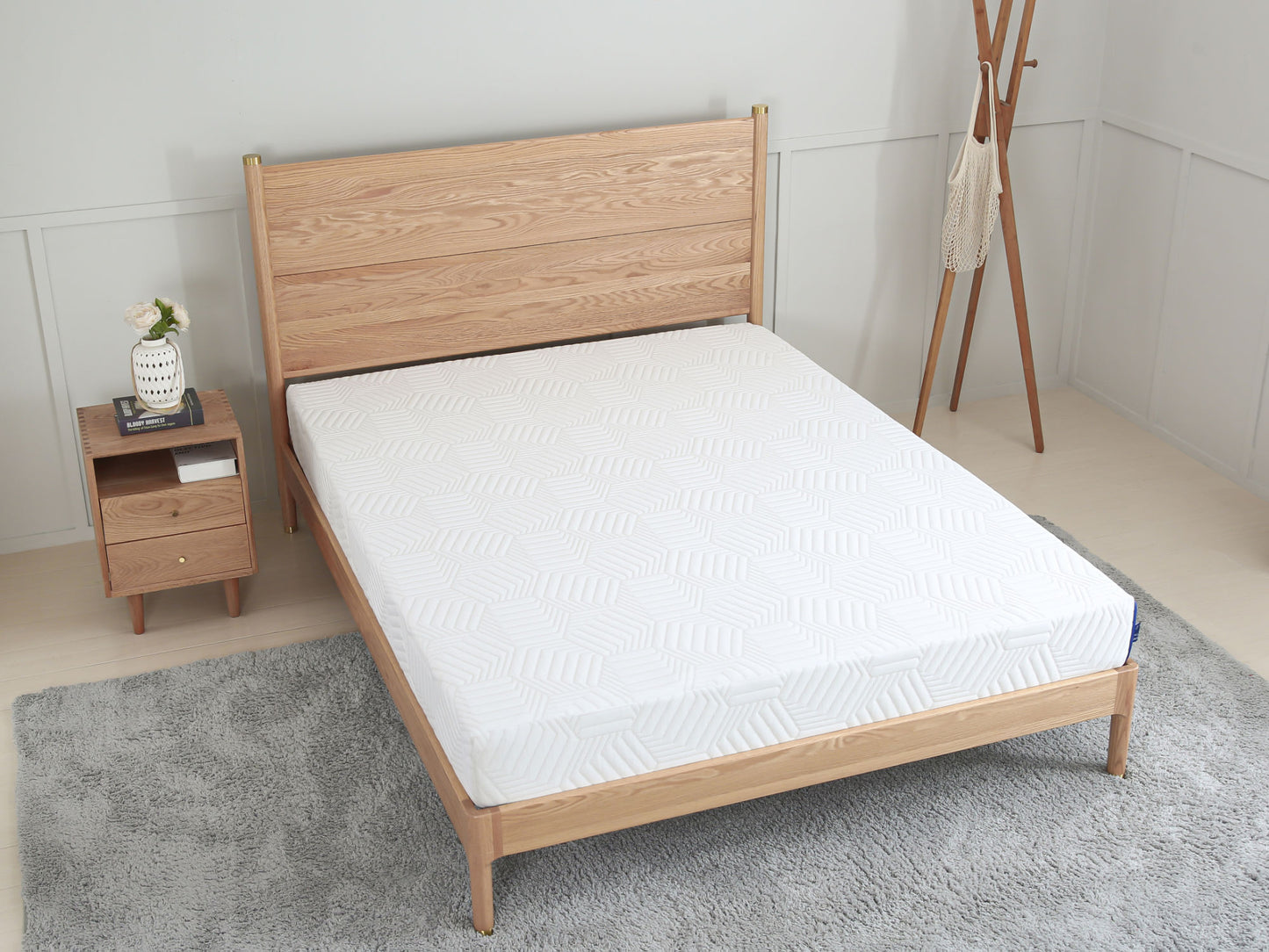 cal king 10 inch gel memory foam mattress, white, bed in a box, green tea and cooling gel infused, certipur-us certified