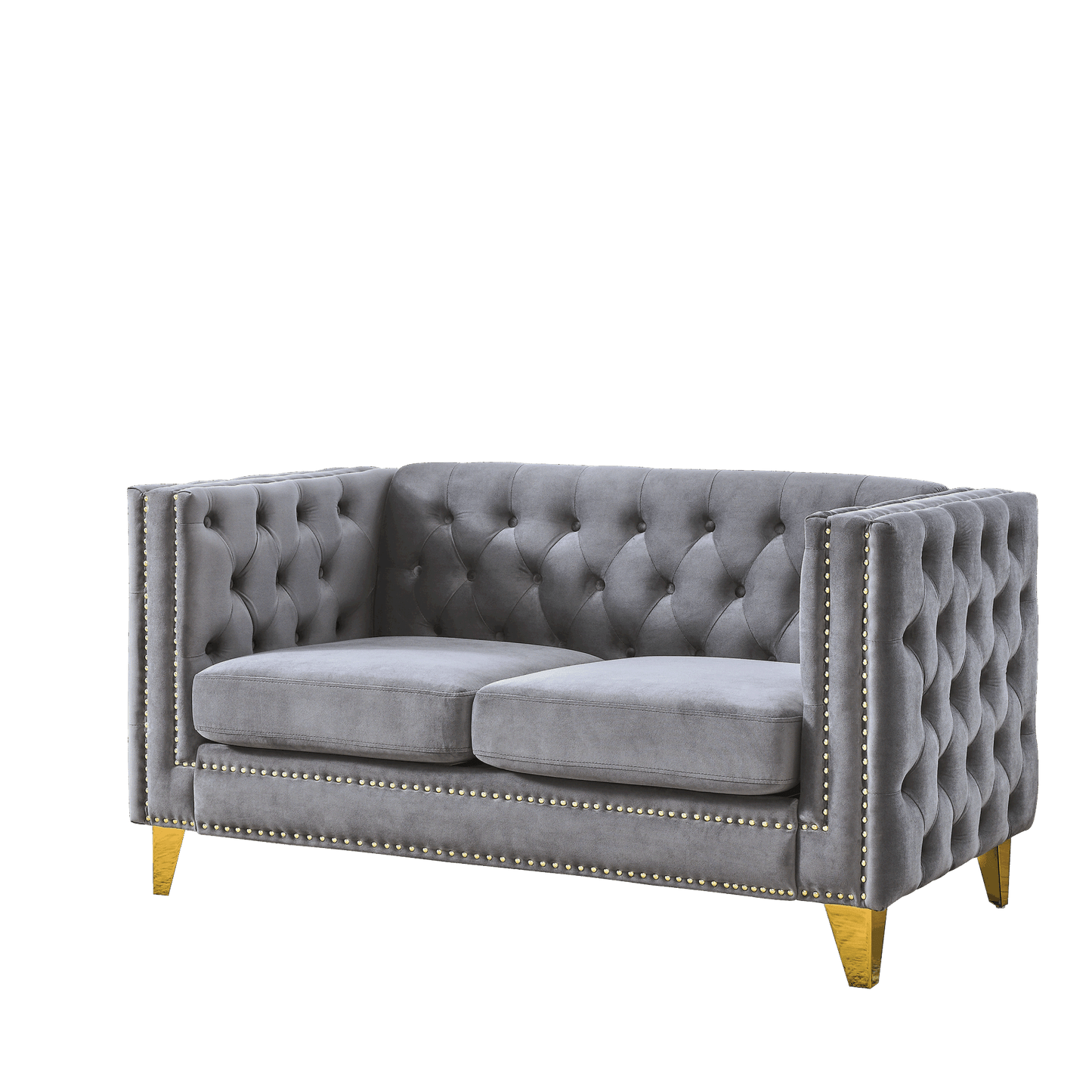 3-seater + 2-seater combination sofa, grey velvet