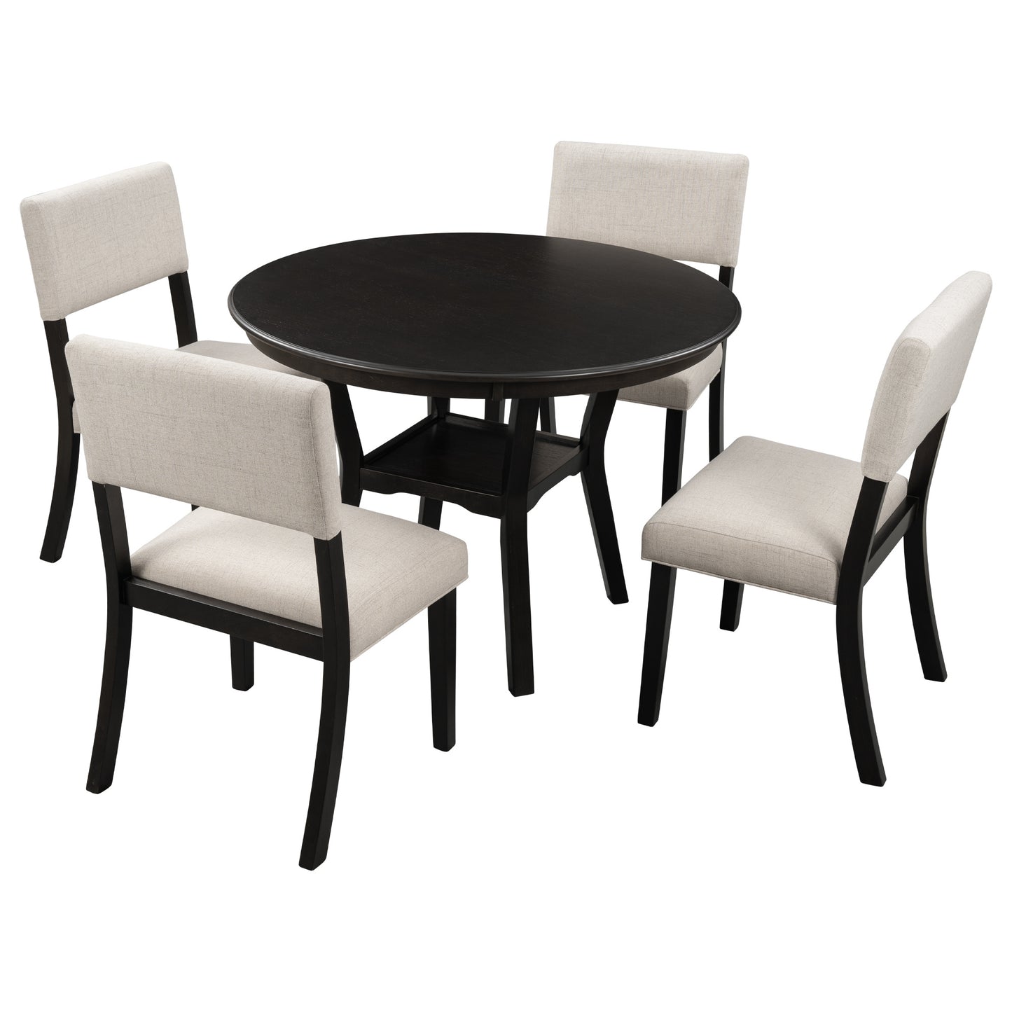 5-piece kitchen dining table set, espresso