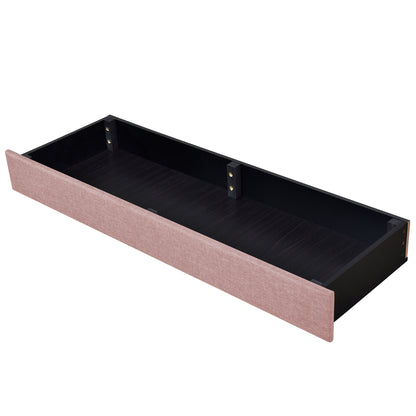 Amber Storage Bed Linen Upholstered Platform Bed with 3 Drawers (Pink)