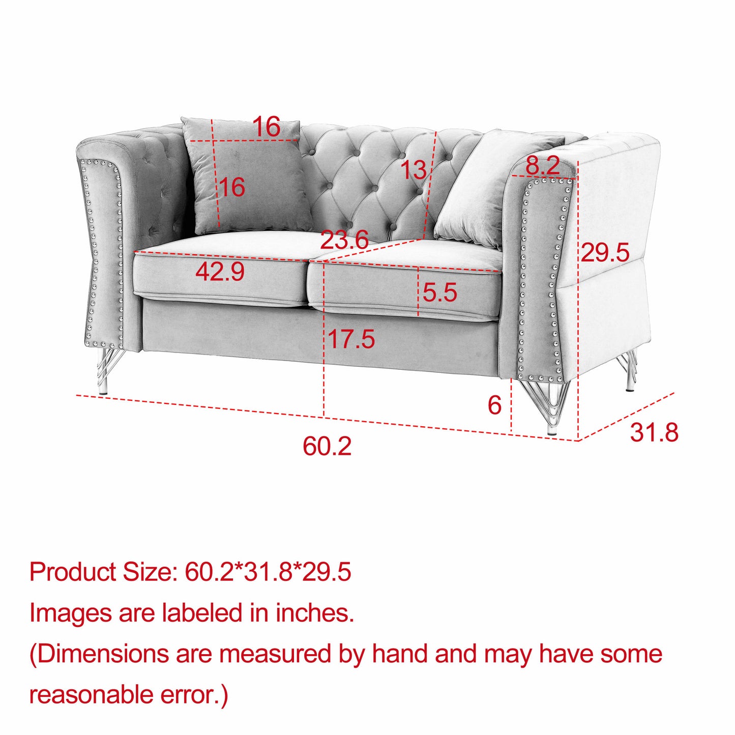 3-seater + 3-seater combination sofa tufted with 4 pillows