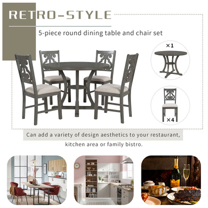 5-Piece Round Dining Table Set