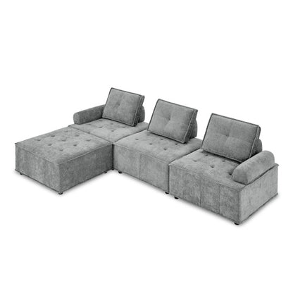 Chenille L-Shape Modular Sectional Sofa