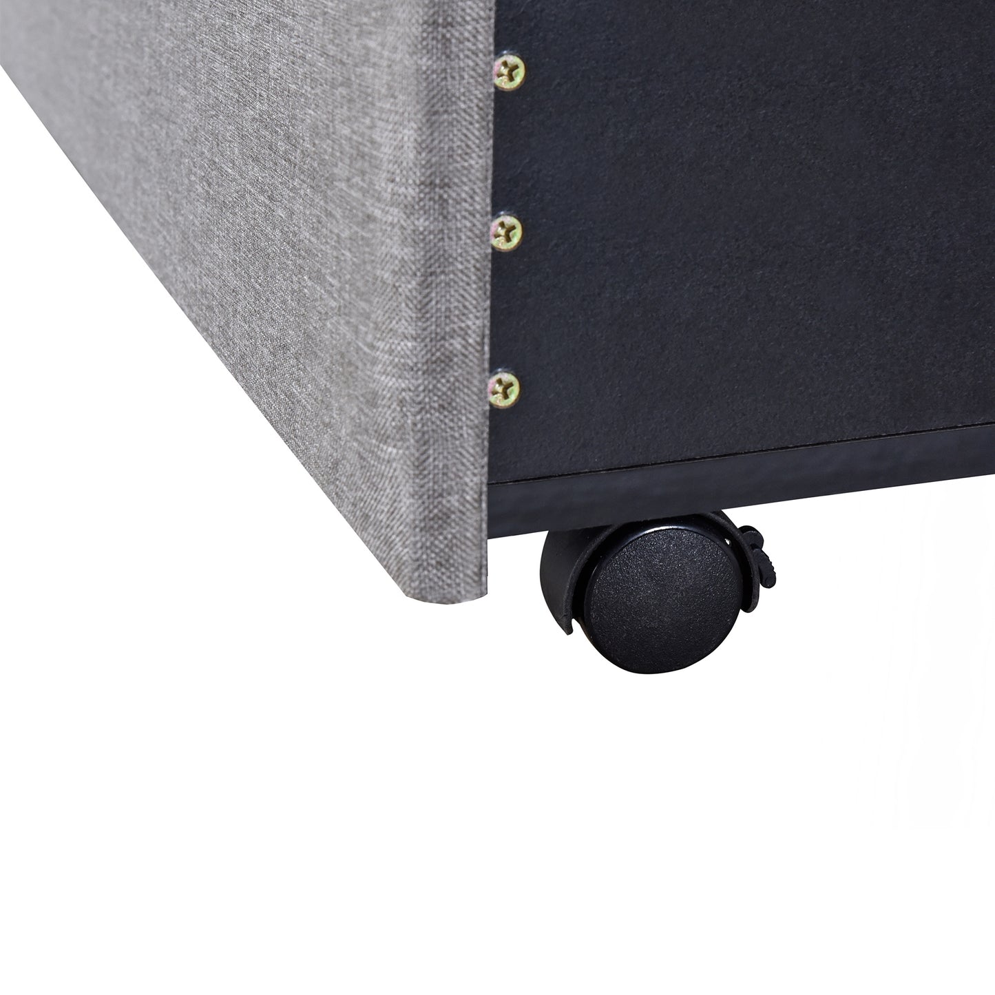 amber storage bed linen upholstered platform bed with 3 drawers (gray)