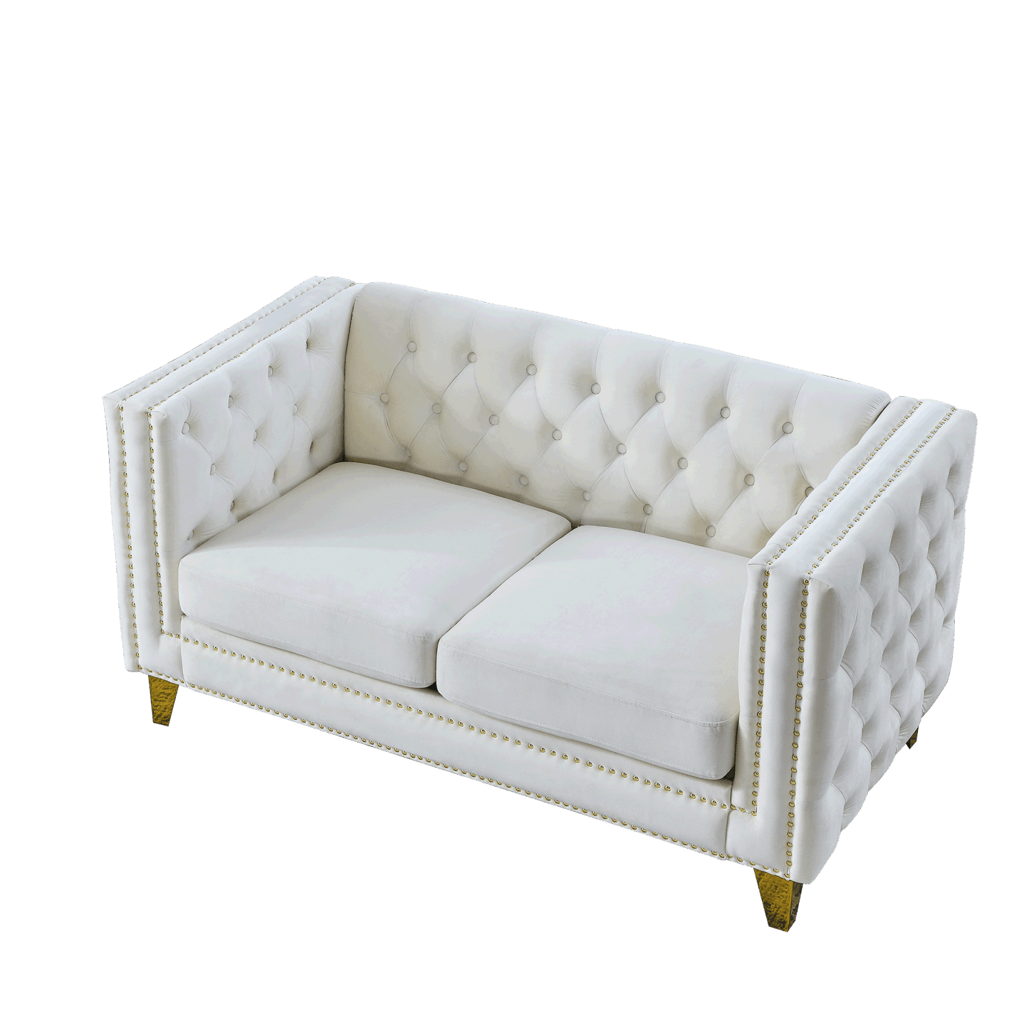 3-seater + 2-seater combination sofa, beige velvet