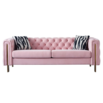 Chesterfield Modern Tufted Velvet Sofa, Pink