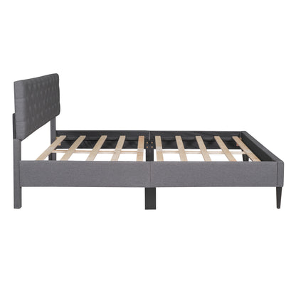 Sammie Upholstered Linen Platform Bed