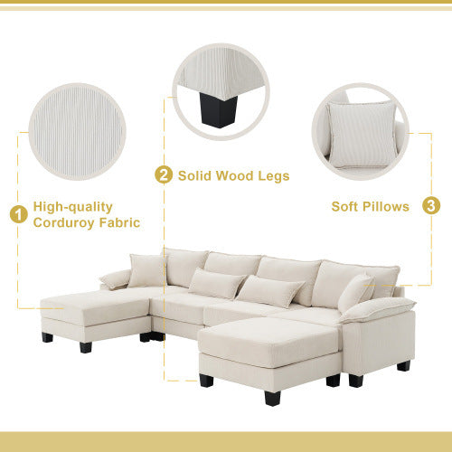 emily u shaped couch with armrest bags