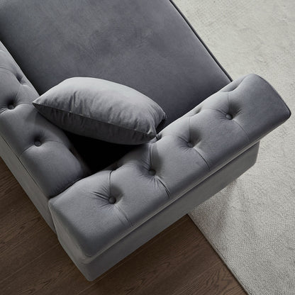 3-seater + 3-seater Combination Sofa Tufted with 4 Pillows
