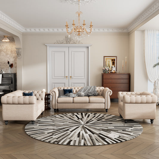 Modern Chesterfield 3-Piece Sofa Set