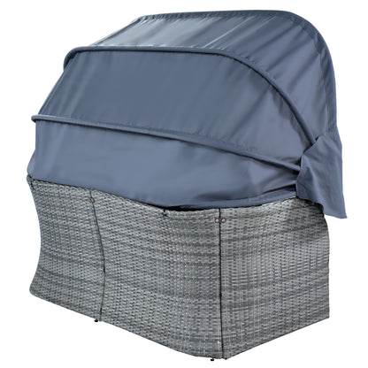 Daybed/Sunbed with Retractable Canopy Set