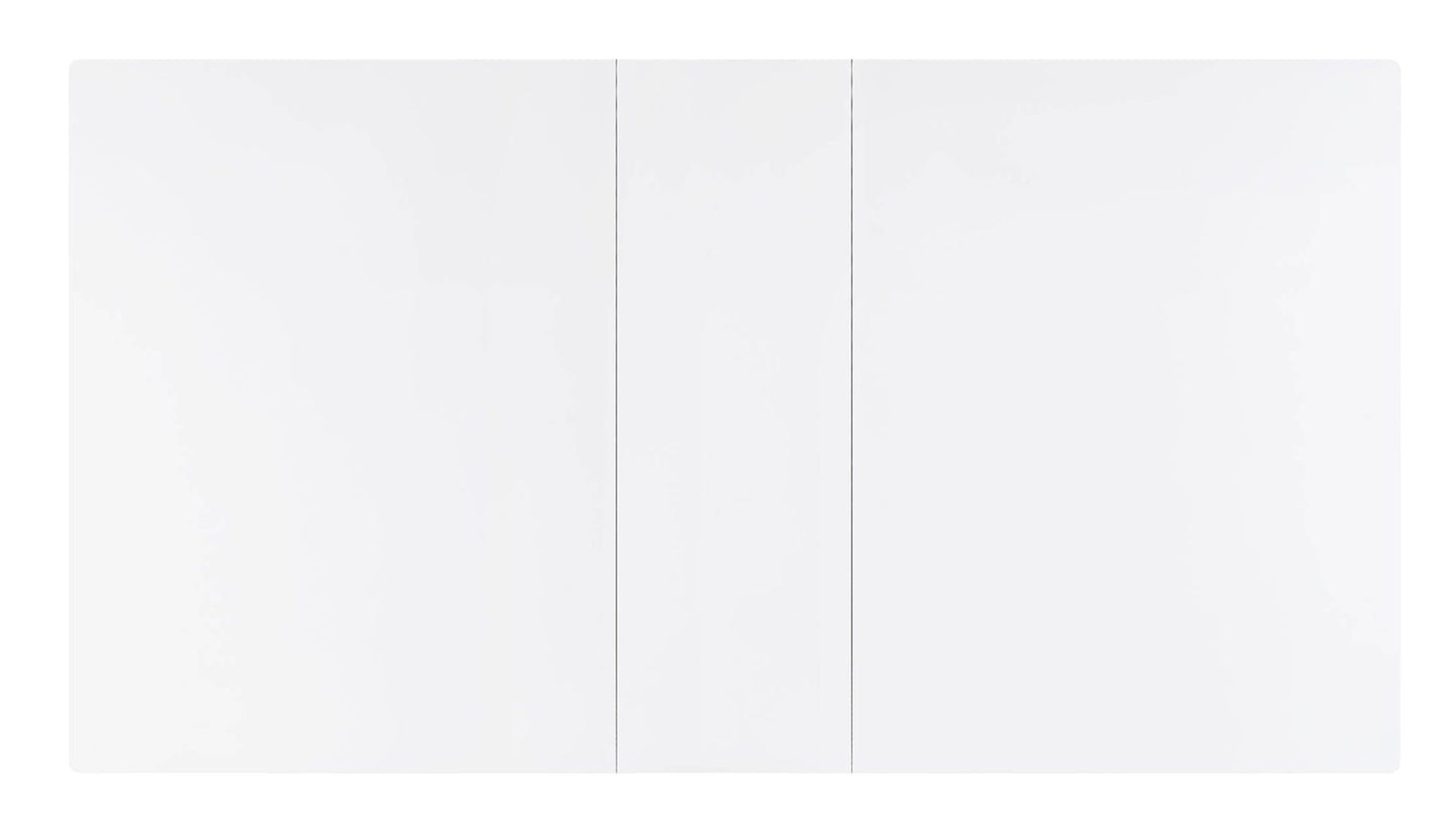acme weizor dining table, white high gloss & chrome
