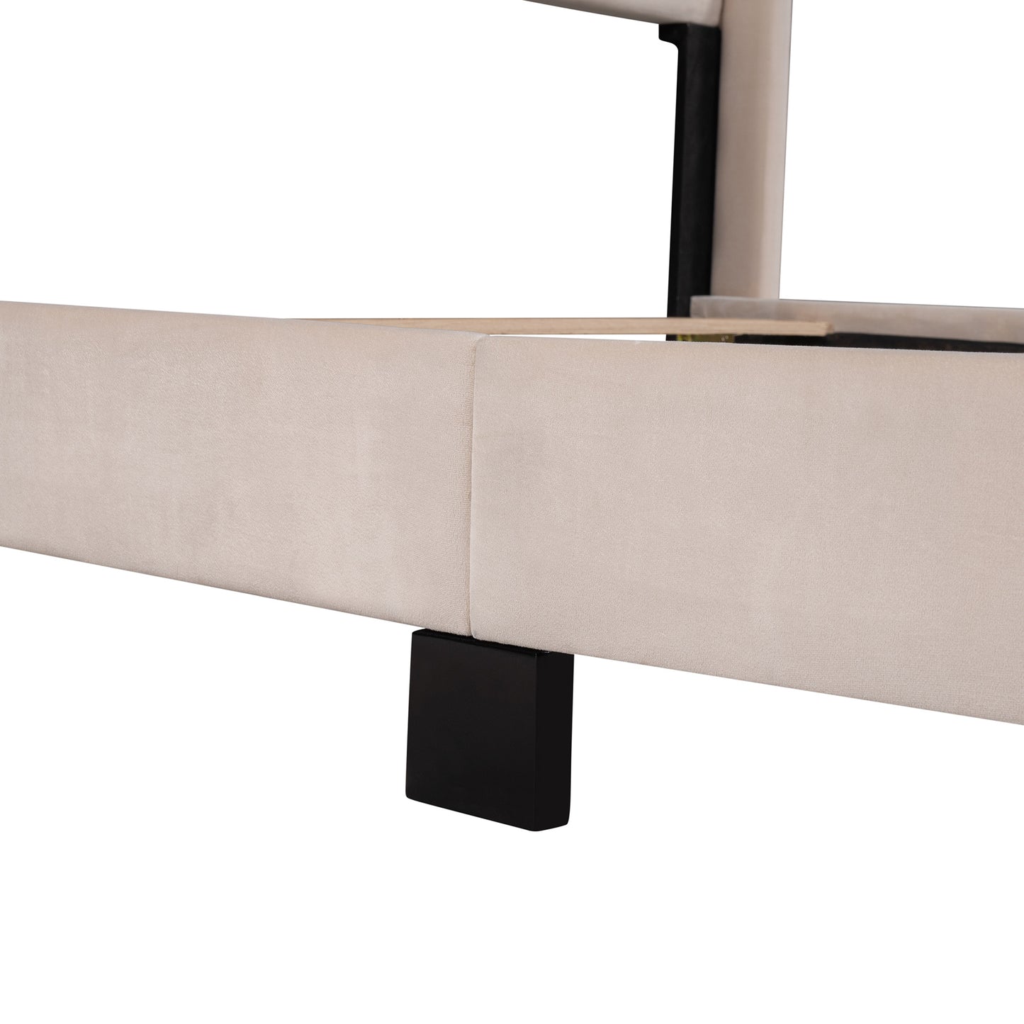 velvet upholstered king platform bed