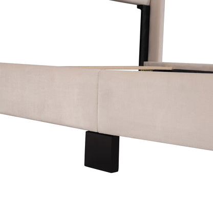 Velvet Upholstered King Platform Bed