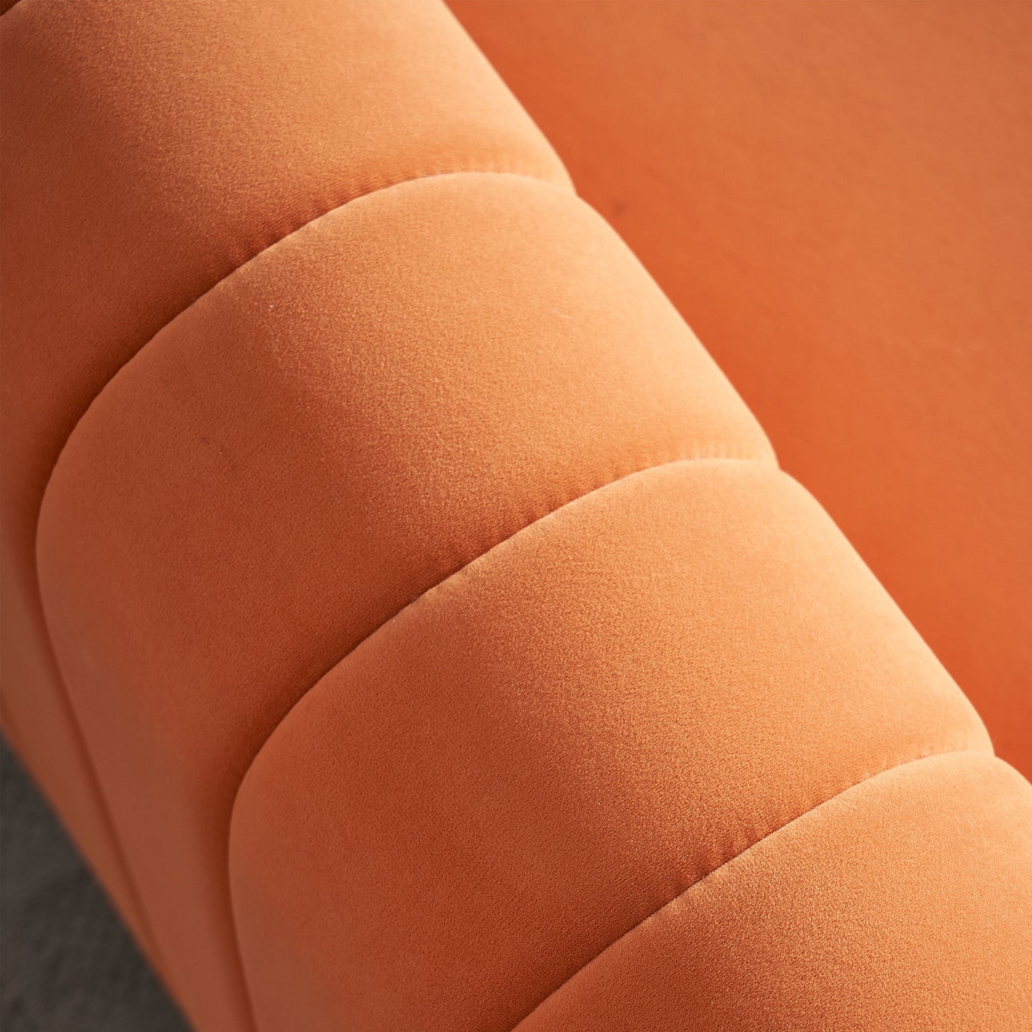 cane velvet sofa , orange