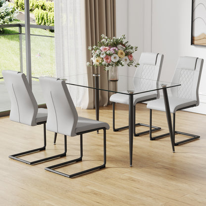 Holli Dining Table Set, Grey