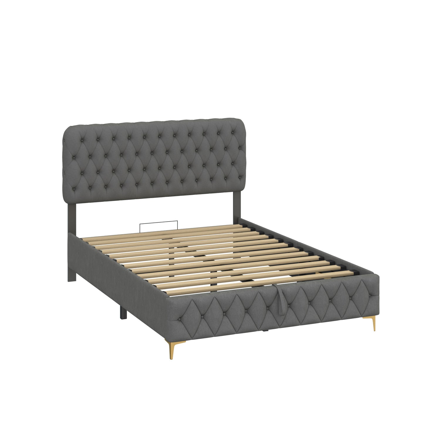 velvet upholstered with pneumatic hydraulic function, gray
