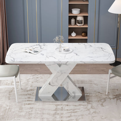 Lux Extendable Marble Square Dining Table