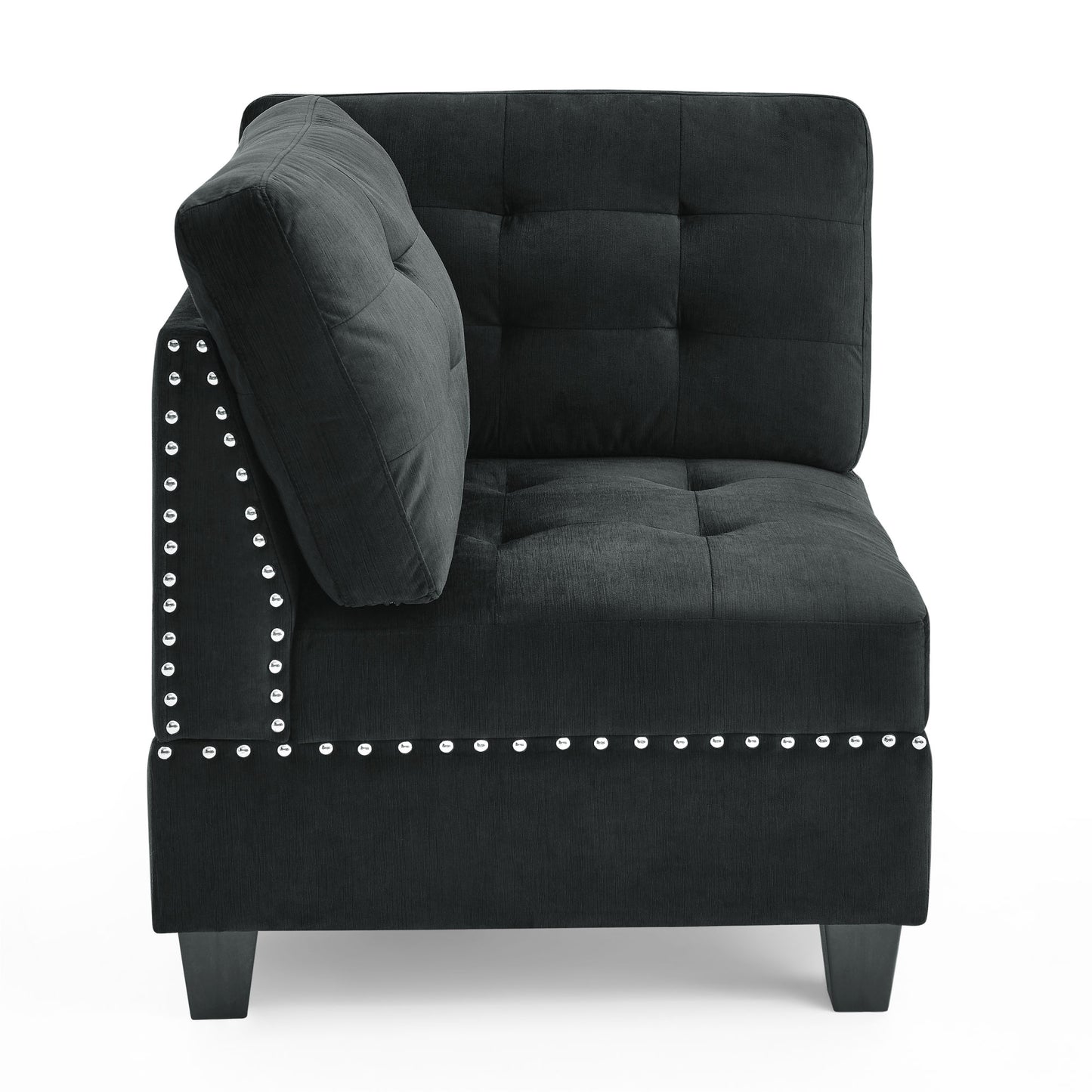 rene u shape modular sectional sofa, black velvet
