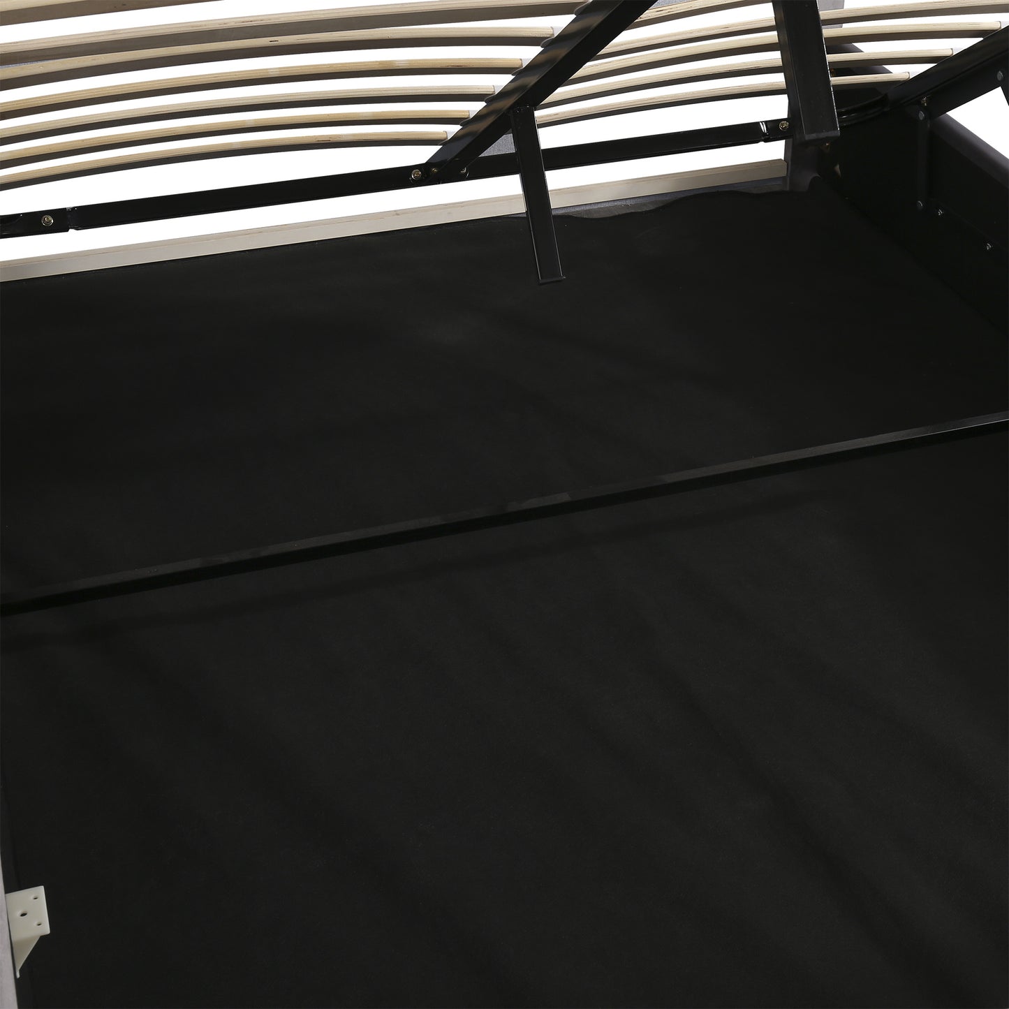 velvet upholstered hydraulic storage bed with led light, bluetooth player, and usb charging