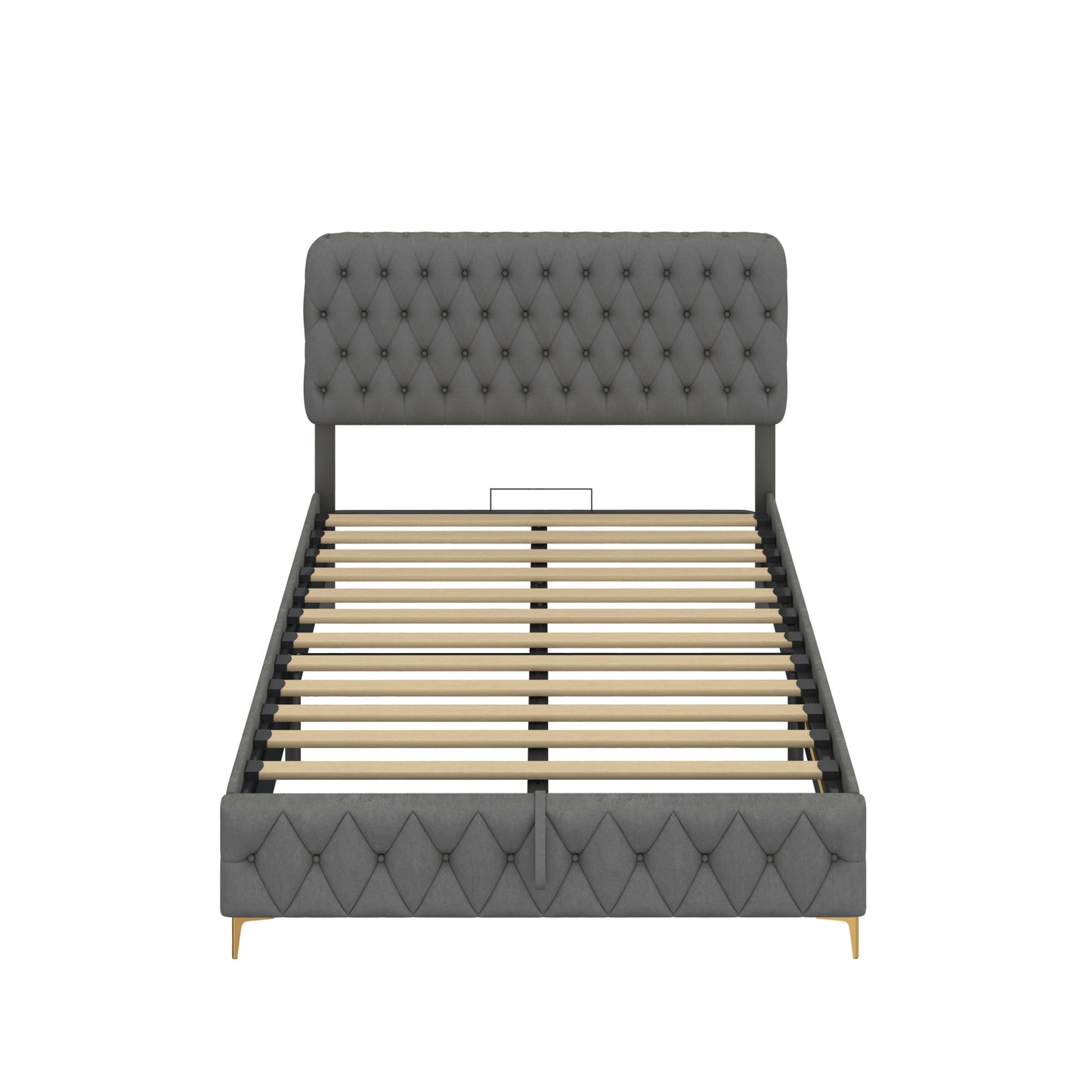 velvet upholstered with pneumatic hydraulic function, gray