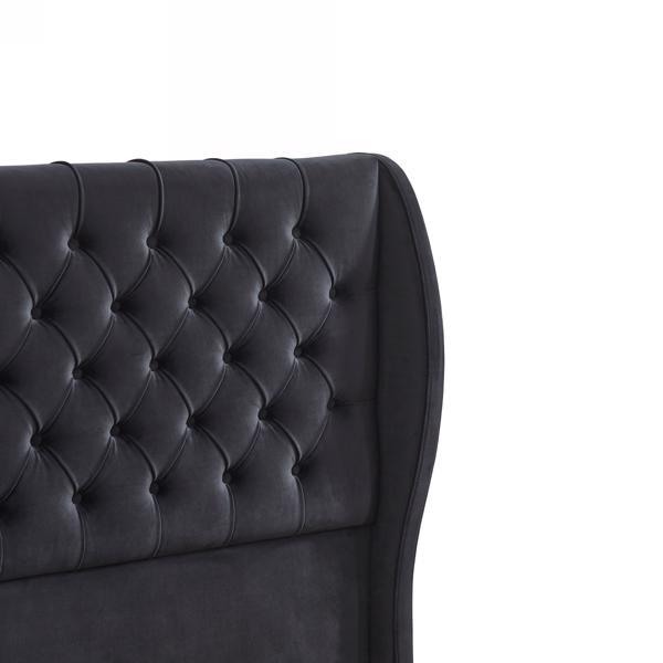 chesterfield upholstered wingback velvet bed