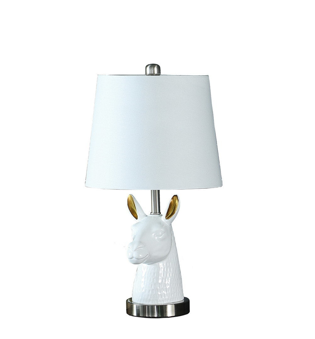 patagonia white llama bust resin table lamp
