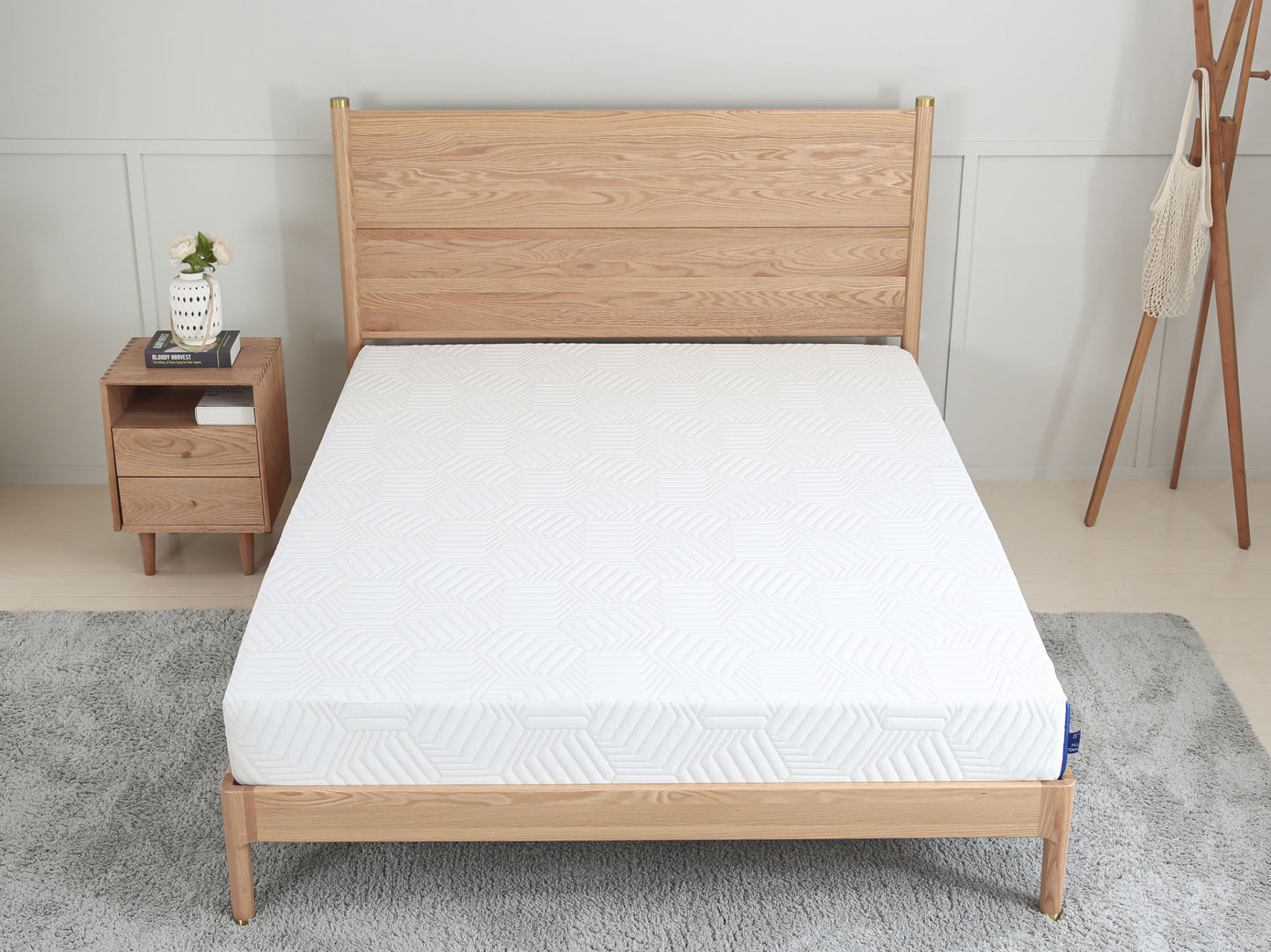 cal king 10 inch gel memory foam mattress, white, bed in a box, green tea and cooling gel infused, certipur-us certified