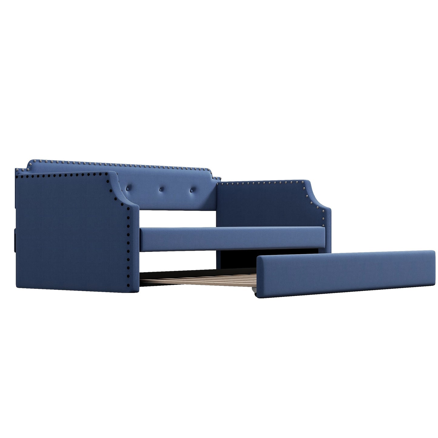 victor upholstered daybed with trundle ,blue