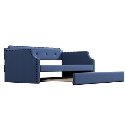 Victor Upholstered Daybed with Trundle ,Blue