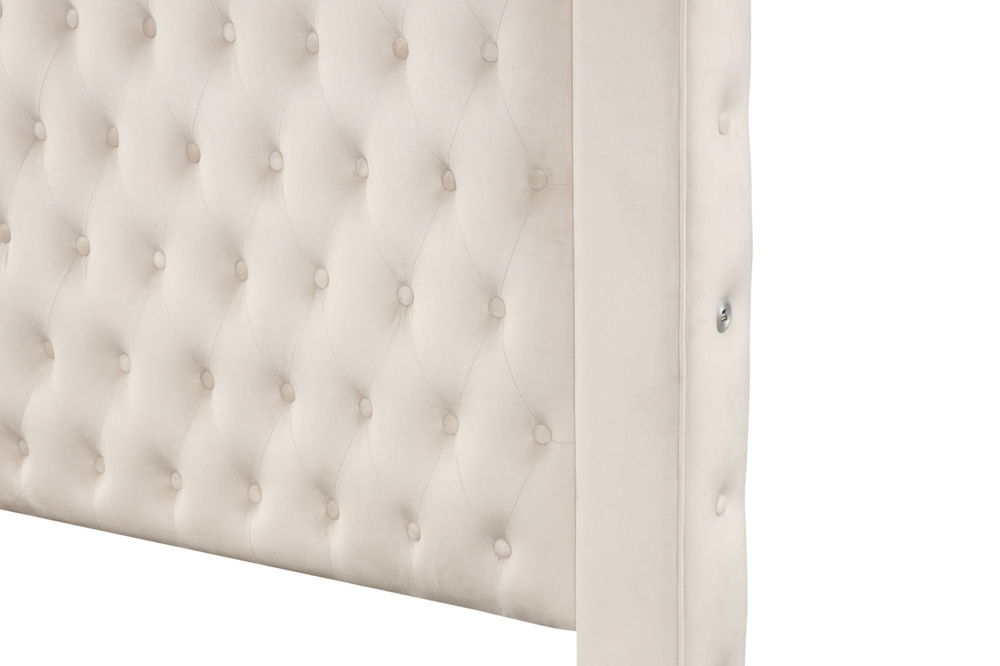 monica luxurious four-poster full bed made with wood in cream