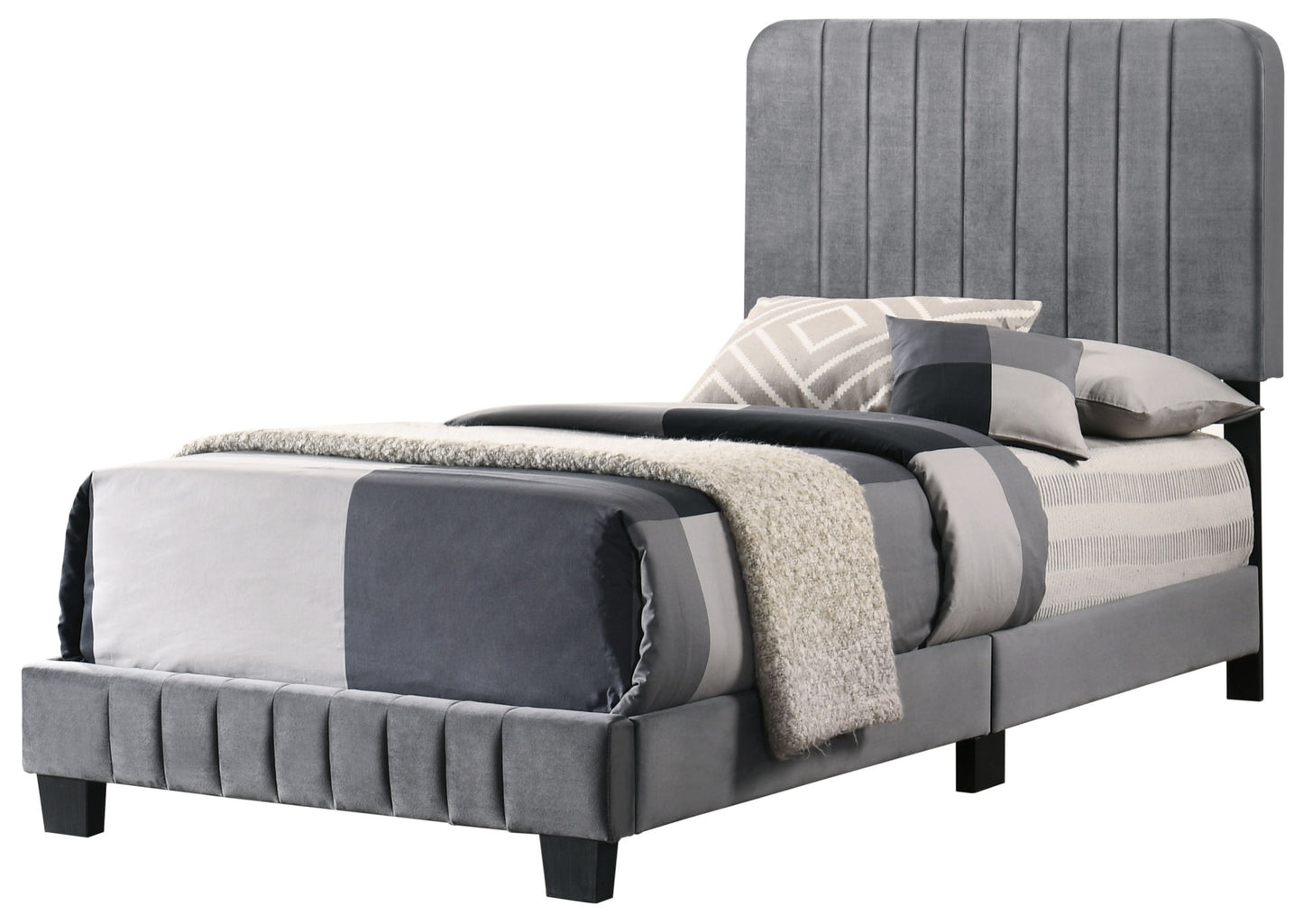 lodi twin bed , gray