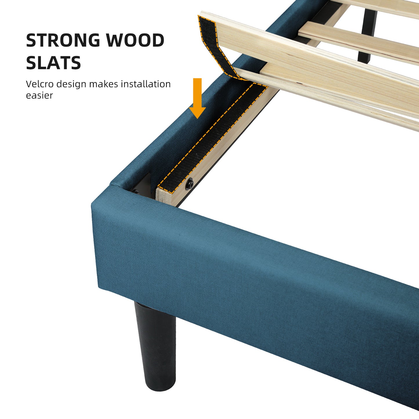 square upholstered platform bed with lights square stitched