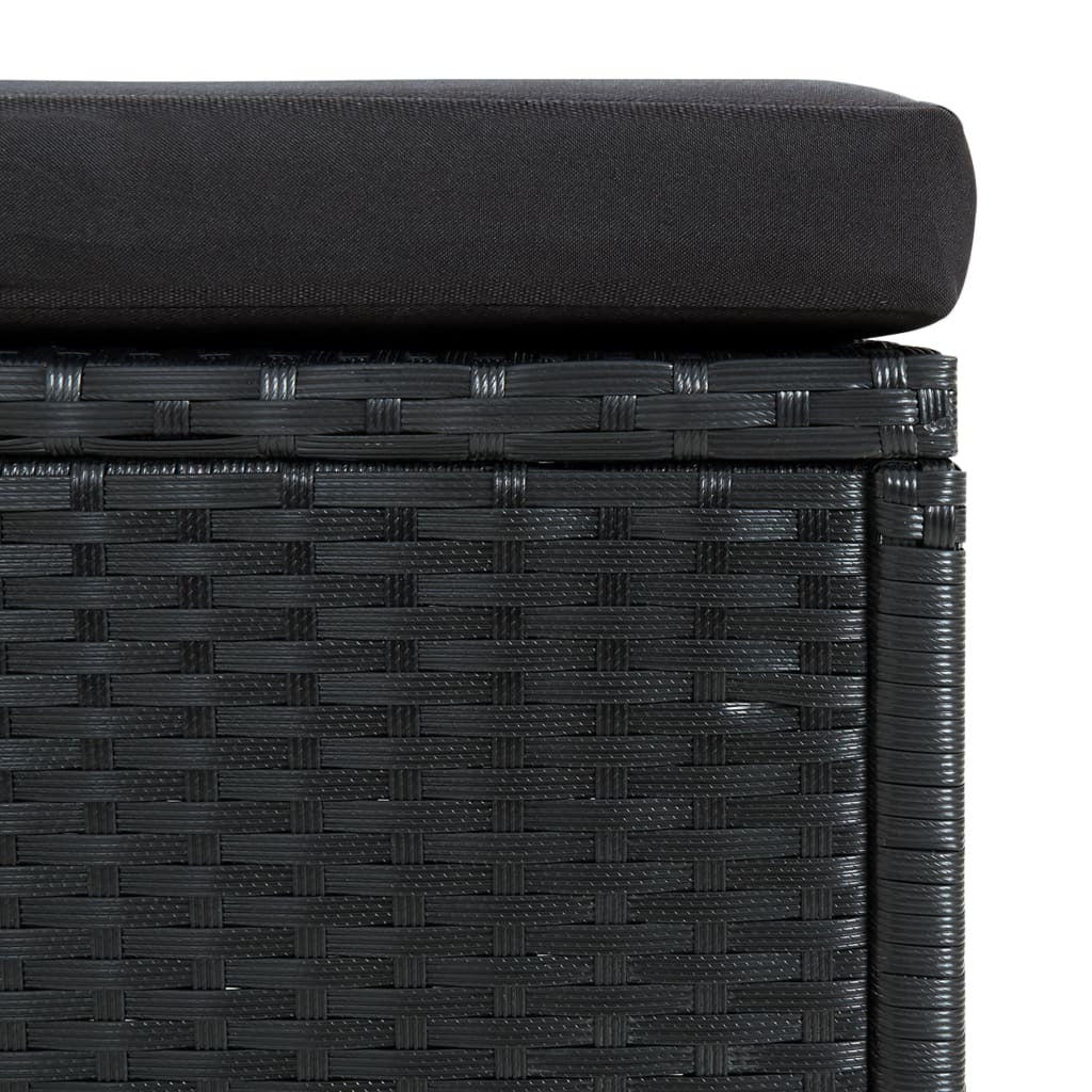 6 piece patio lounge set with cushions poly rattan black