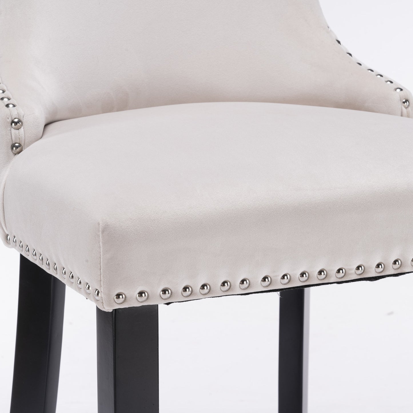 a&a velvet upholstered wing-back chairs, set of 2 beige