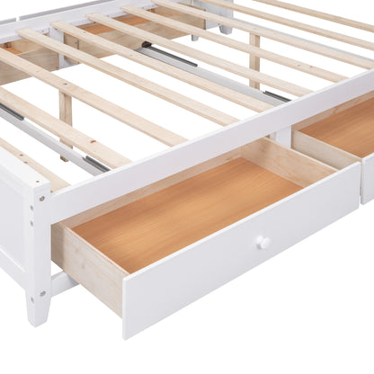 Wooden Bed With All-in-One Cabinet and Shelf