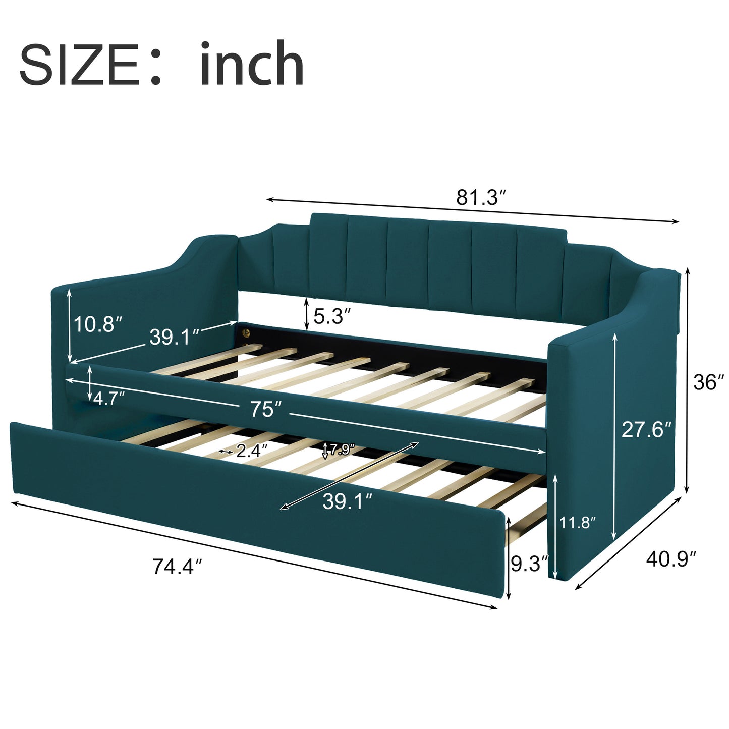 upholstered twin daybed with trundle