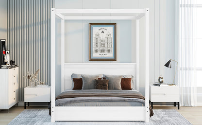 Modern Canopy Platform Bed with Headboard