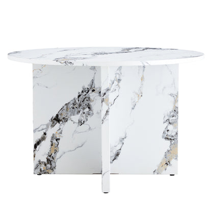 Faux Marble Round Dining Table