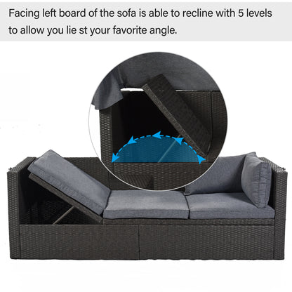 Betty Rectangle Daybed with Retractable Canopy