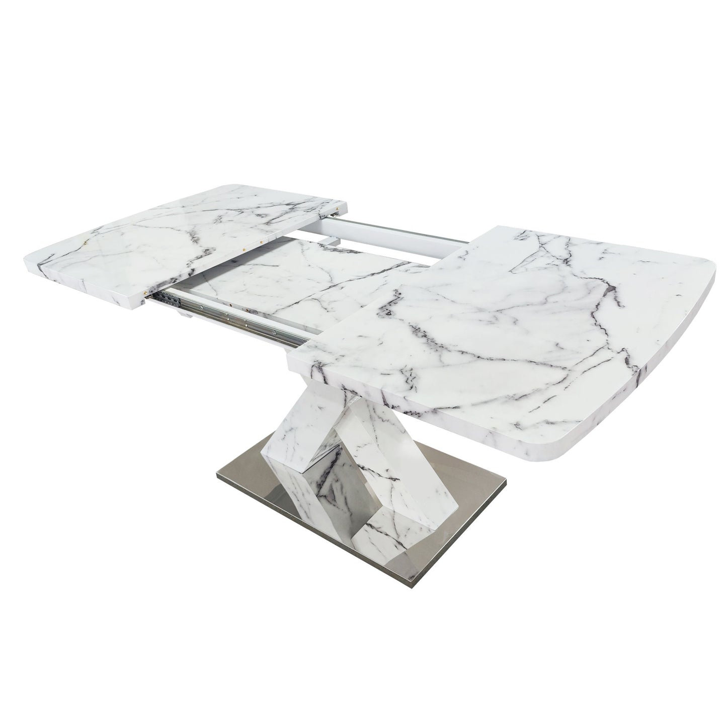 lux extendable marble square dining table