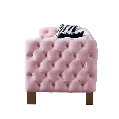 Chesterfield Modern Tufted Velvet Sofa, Pink